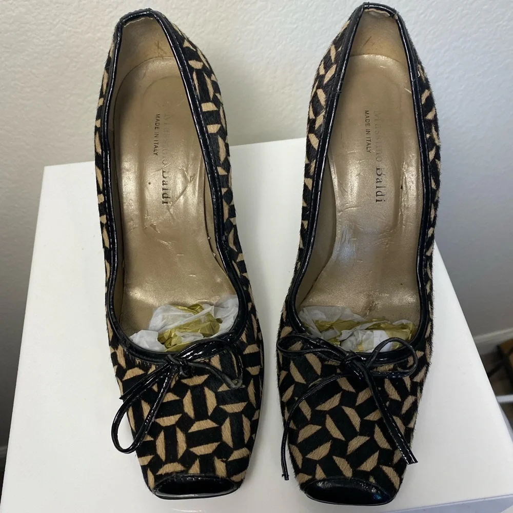 Massimo Baldi Y2K Horsehair Pumps Handmade Italy Size 7.5